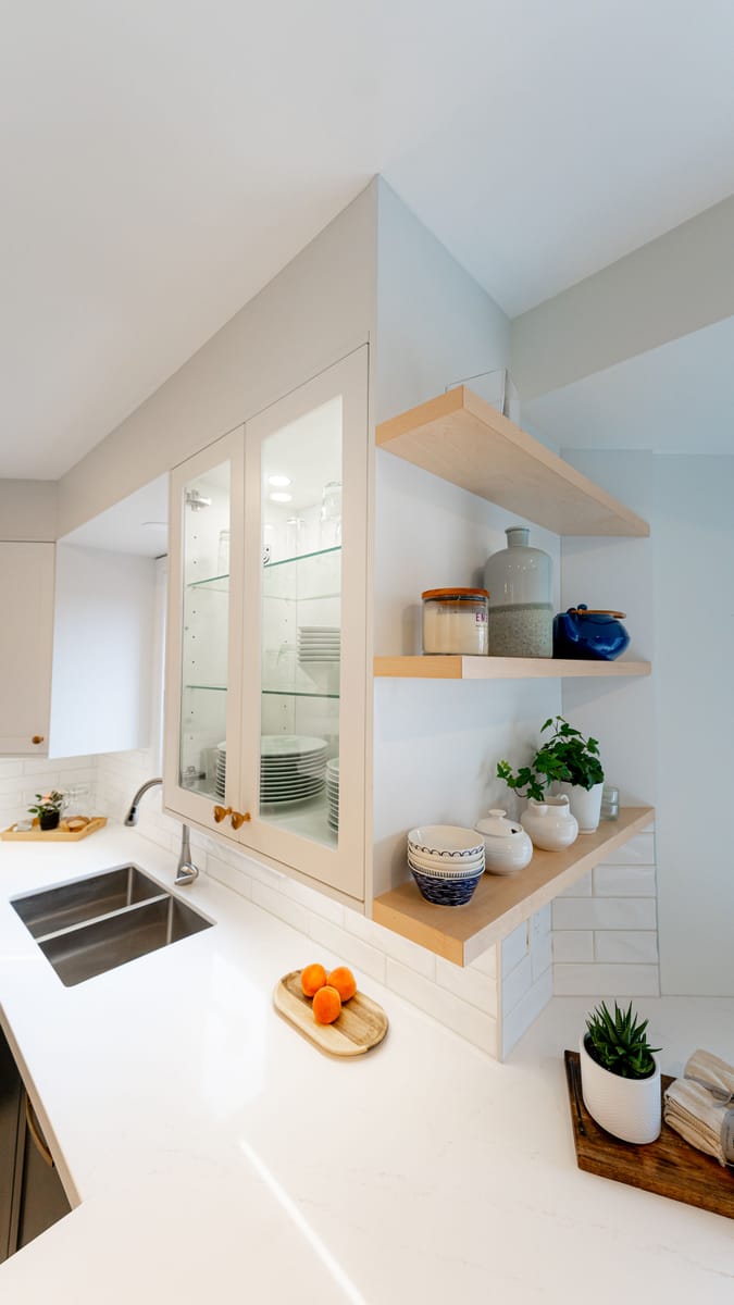 Custom kitchen with open shelving